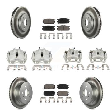 Front Rear Brake Caliper Coat Rotor And Ceramic Pad Kit (10Pc) For Chevrolet Equinox GMC KCG-101013C