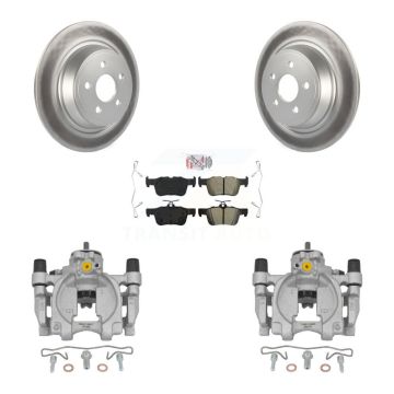 Rear Brake Caliper Coat Rotor & Semi-Metallic Pad Kit For Ford Fusion Lincoln MKZ Police KCG-101015N
