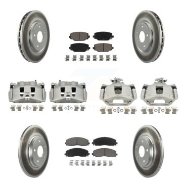 Front Rear Disc Brake Caliper Coat Rotors Ceramic Pad Kit (10Pc) For Dodge Grand Caravan KCG-101018C