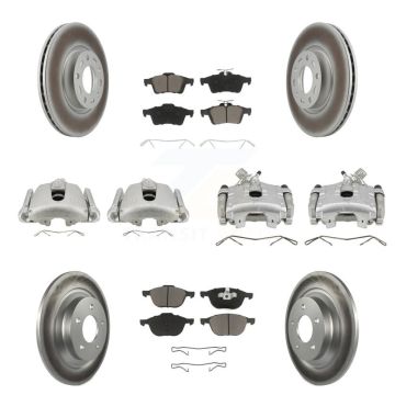 Front Rear Disc Brake Caliper Coated Rotors And Ceramic Pads Kit (10Pc) For Mazda 5 KCG-101019C