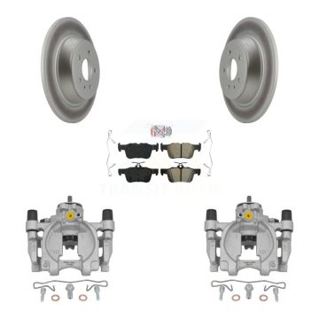 Rear Disc Brake Caliper Coated Rotors And Semi-Metallic Pads Kit For Lincoln Continental KCG-101019N