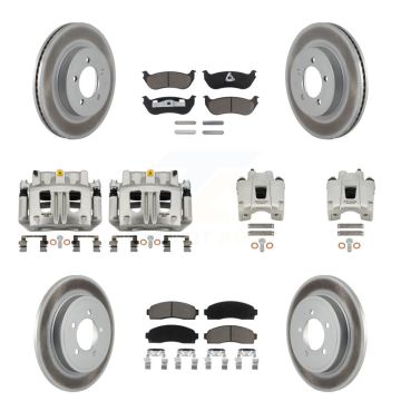 Front Rear Brake Caliper Coat Rotor And Ceramic Pad Kit (10Pc) For Ford Explorer Mercury KCG-101020C