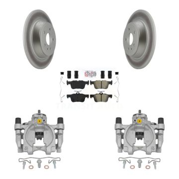 Rear Disc Brake Caliper Coated Rotors And Semi-Metallic Pads Kit For Lincoln Continental KCG-101020N