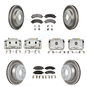 Front Rear Brake Caliper Coat Rotor & Semi-Metallic Pad Kit (10Pc) For Chevrolet Express KCG-101021P