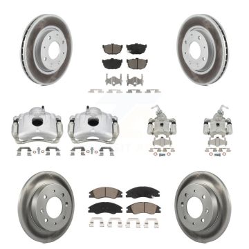 Front Rear Disc Brake Caliper Coat Rotor Ceramic Pad Kit (10Pc) For Kia Spectra Spectra5 KCG-101022C