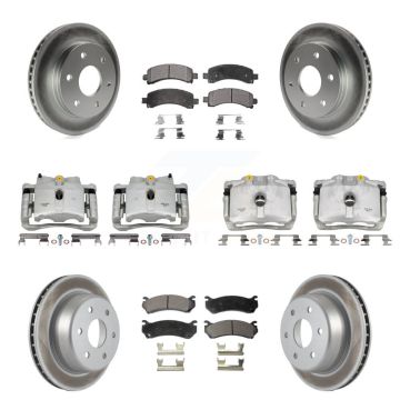 Front Rear Brake Caliper Coat Rotor Semi-Metallic Pad Kit (10Pc) For Chevrolet Avalanche KCG-101022P