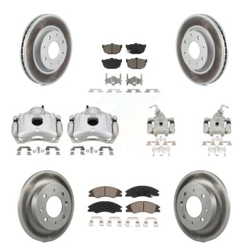 Front Rear Disc Brake Caliper Coat Rotor Ceramic Pad Kit (10Pc) For Kia Spectra Spectra5 KCG-101023C