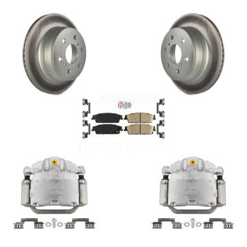 Rear Brake Caliper Coat Rotor Ceramic Pad Kit For Chevrolet GMC Sierra 1500 Silverado XL KCG-101023N