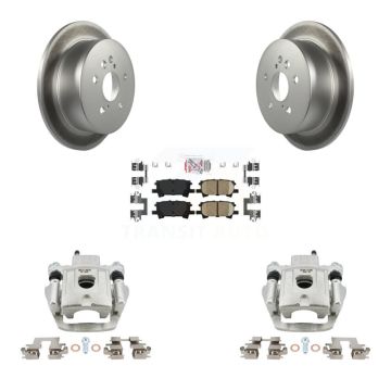 Rear Brake Caliper Coat Rotors & Ceramic Pad Kit For Lexus RX350 RX330 Toyota Highlander KCG-101026N