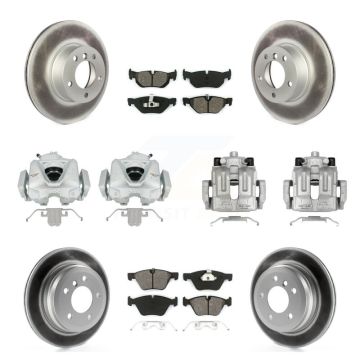 Front Rear Brake Caliper Coat Rotors Semi-Metallic Pad Kit (10Pc) For BMW 328xi To 08 07 KCG-101026S