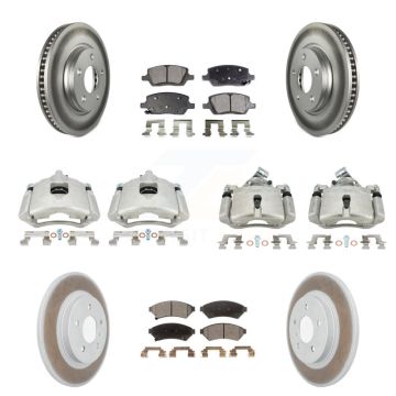 Front Rear Brake Caliper Coat Rotors Ceramic Pad Kit (10Pc) For Chevrolet Uplander Buick KCG-101026T