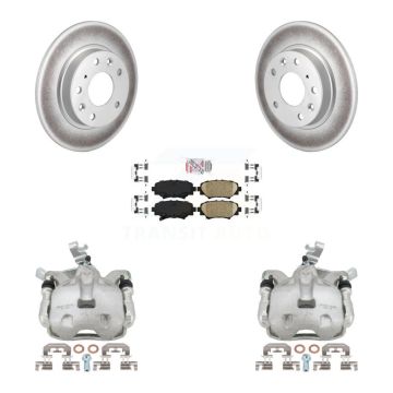 Rear Disc Brake Caliper Coat Rotor Ceramic Pad Kit For 2014-2016 Mazda 3 Sport 2.5L/2.0L KCG-101030N