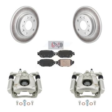Rear Disc Brake Caliper Coated Rotors And Ceramic Pads Kit For Mazda 3 Sport KCG-101032N