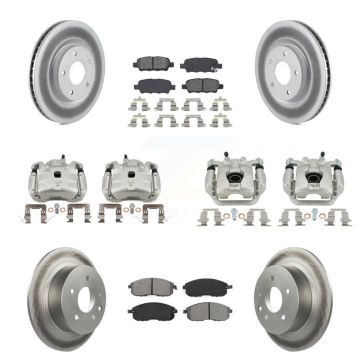 Front Rear Disc Brake Caliper Coat Rotors Semi-Metallic Pad Kit (10Pc) For Nissan Sentra KCG-101034S