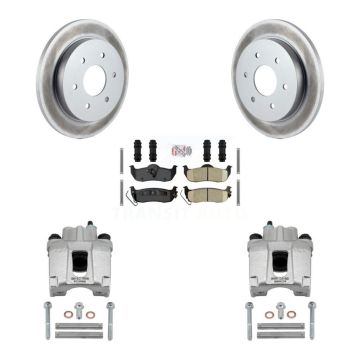 Rear Disc Brake Caliper Coat Rotor Ceramic Pad Kit For Nissan TITAN Armada INFINITI QX56 KCG-101035N
