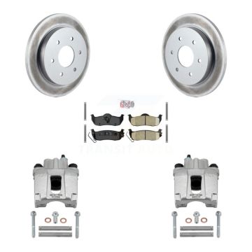 Rear Disc Brake Caliper Coat Rotor Ceramic Pad Kit For Nissan TITAN Armada INFINITI QX56 KCG-101036N