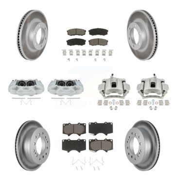 Front Rear Brake Caliper Coat Rotor And Ceramic Pad Kit (10Pc) For 2003-2009 Lexus GX470 KCG-101037C
