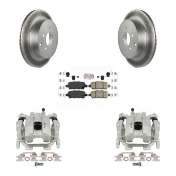 Rear Brake Caliper Coat Rotor Ceramic Pad Kit For Nissan Murano Pathfinder INFINITI JX35 KCG-101038N