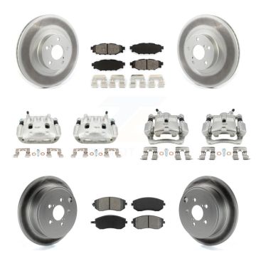 Front Rear Brake Caliper Coat Rotor And Semi-Metallic Pad Kit (10Pc) For Subaru Forester KCG-101040S