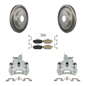 Rear Disc Brake Caliper Coated Rotors And Ceramic Pads Kit For Ford Mustang KCG-101041N