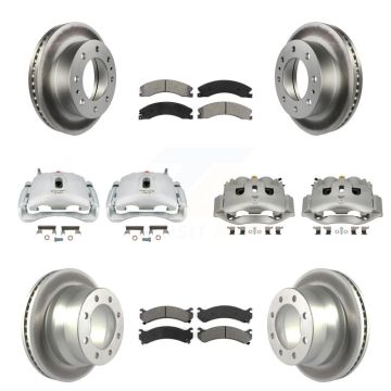 Front Rear Brake Caliper Coat Rotor & Semi-Metallic Pad Kit (10Pc) For Chevrolet Express KCG-101041S