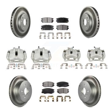 Front Rear Brake Caliper Coat Rotor And Ceramic Pad Kit (10Pc) For Chevrolet Equinox GMC KCG-101042T