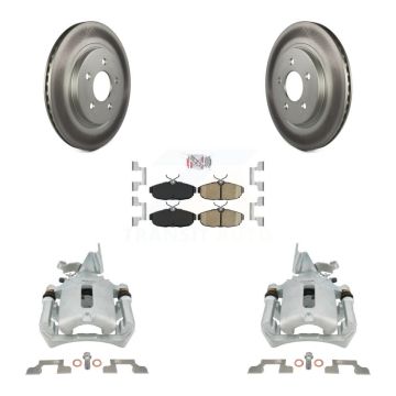 Rear Disc Brake Caliper Coated Rotors And Ceramic Pads Kit For Ford Mustang KCG-101043N