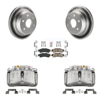 Rear Brake Caliper Coat Rotor & Ceramic Pad Kit For Chevrolet Silverado 1500 Classic GMC KCG-101044N