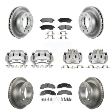 Front Rear Brake Caliper Coat Rotor Ceramic Pad Kit (10Pc) For Ford F-250 Super Duty 4WD KCG-101044T