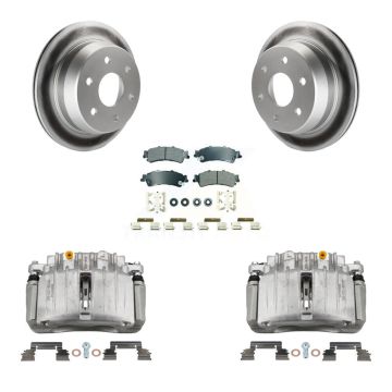 Rear Brake Caliper Coat Rotor Semi-Metallic Pad Kit For Chevrolet Silverado 1500 Classic KCG-101045N