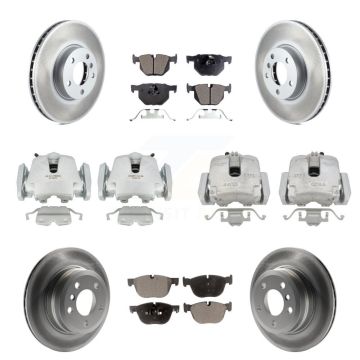 Front Rear Disc Brake Caliper Coated Rotors And Ceramic Pads Kit (10Pc) For BMW X5 X6 KCG-101045T