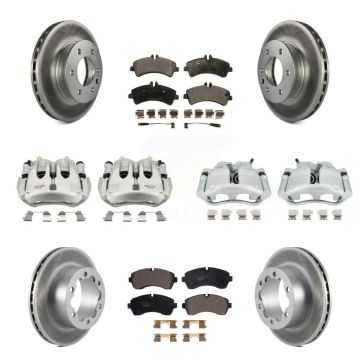 Front Rear Disc Brake Caliper Coat Rotors Ceramic Pad Kit (10Pc) For Sprinter 3500 Dodge KCG-101049T