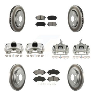 Front Rear Brake Caliper Coat Rotor Semi-Metallic Pad Kit (10Pc) For 09-11 Dodge Journey KCG-101050S