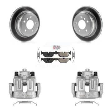 Rear Brake Caliper Coat Rotor & Semi-Metallic Pad Kit For BMW 328i xDrive X1 328xi 325xi KCG-101053N