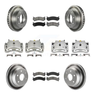 Front Rear Brake Caliper Coat Rotor Semi-Metallic Pad Kit (10Pc) For Chevrolet Silverado KCG-101053S