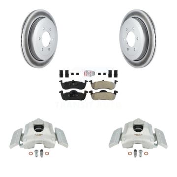 Rear Disc Brake Caliper Coat Rotor And Semi-Metallic Pad Kit For Ford Expedition Lincoln KCG-101054N