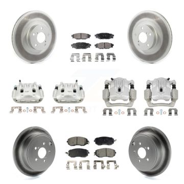 Front Rear Brake Caliper Coat Rotor Semi-Metallic Pad Kit (10Pc) For Subaru Outback 2.5L KCG-101055P
