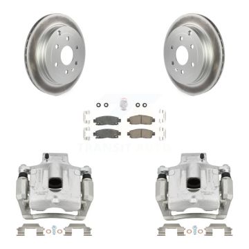 Rear Brake Caliper Coat Rotor And Ceramic Pad Kit For GMC Acadia Buick Enclave Chevrolet KCG-101057N