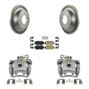 Rear Disc Brake Caliper Coated Rotors And Ceramic Pads Kit For Hyundai Elantra Coupe KCG-101058N