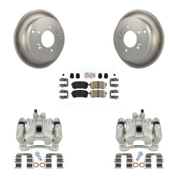 Rear Disc Brake Caliper Coat Rotor & Ceramic Pad Kit For Hyundai Tucson Kia Sportage AWD KCG-101060N