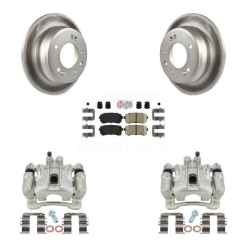 Rear Disc Brake Caliper Coat Rotor & Ceramic Pad Kit For Hyundai Tucson Kia Sportage FWD KCG-101061N