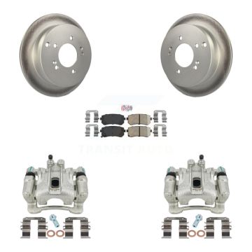 Rear Disc Brake Caliper Coat Rotor & Ceramic Pad Kit For Hyundai Tucson Kia Sportage AWD KCG-101062N