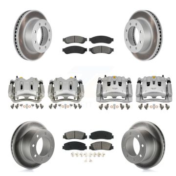 Front Rear Brake Caliper Coat Rotors & Semi-Metallic Pad Kit (10Pc) For Ford F-250 Super KCG-101063S