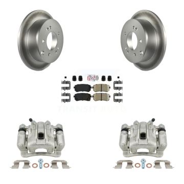 Rear Disc Brake Caliper Coated Rotors And Ceramic Pads Kit For Kia Forte Koup Forte5 KCG-101064N