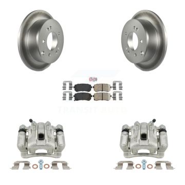 Rear Disc Brake Caliper Coated Rotors And Ceramic Pads Kit For Kia Forte Koup Forte5 KCG-101065N
