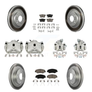 Front Rear Disc Brake Caliper Coat Rotors Ceramic Pad Kit (10Pc) For 2013 Acura ILX 2.0L KCG-101068C