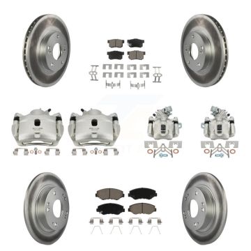 Front Rear Brake Caliper Coat Rotor And Ceramic Pad Kit (10Pc) For Honda Civic Acura ILX KCG-101069C