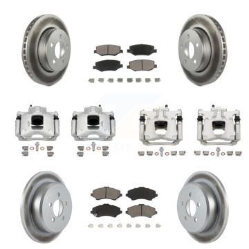 Front Rear Disc Brake Caliper Coated Rotors And Ceramic Pads Kit (10Pc) For Dodge Nitro KCG-101075C