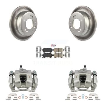 Rear Brake Caliper Coat Rotors & Ceramic Pad Kit For 2016 Kia Sportage FWD From 12 10 15 KCG-101075N