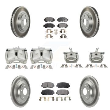 Front Rear Brake Caliper Coat Rotors & Semi-Metallic Pad Kit (10Pc) For 13-15 Mazda CX-5 KCG-101076P